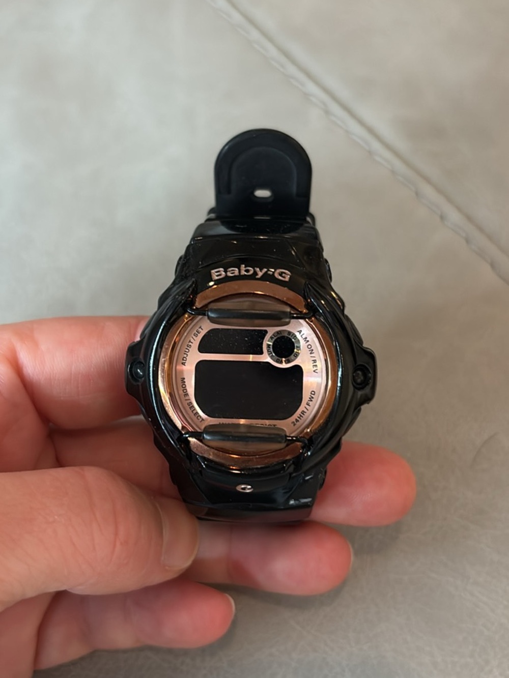 Casio Baby-G Black with Rose Gold Accent Digital Watch